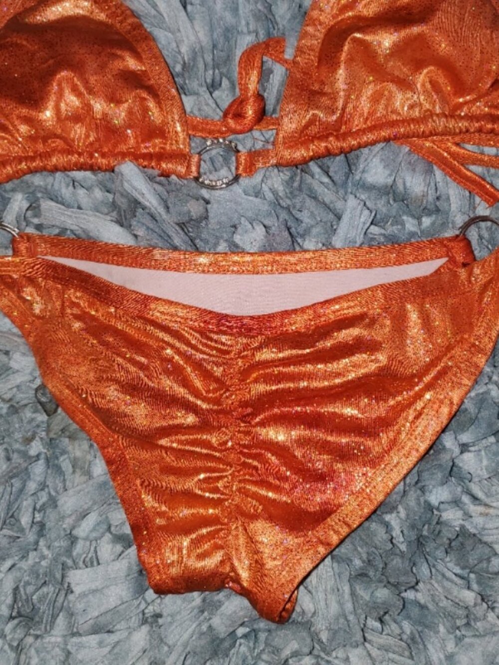 Daisy sz L orange glittery bikini - Picture 2 of 3